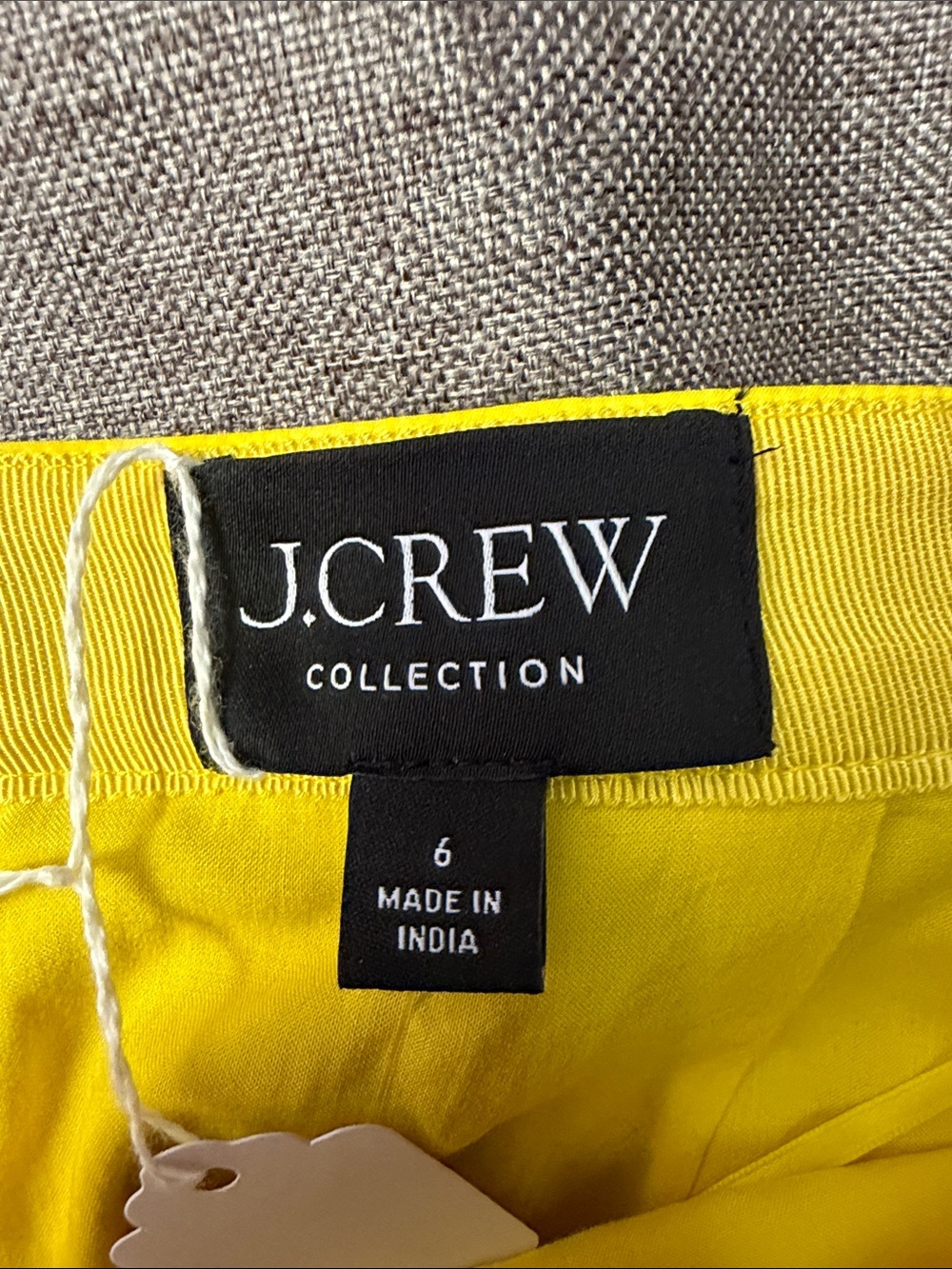 NWT! J.Crew Collection Yellow Embellished Mini Skirt - Crystal Detail. Size: 6 - Picture 4 of 6